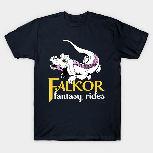 Falkor the Luck Dragon Fantasy Rides T-Shirt by Meta Cortex